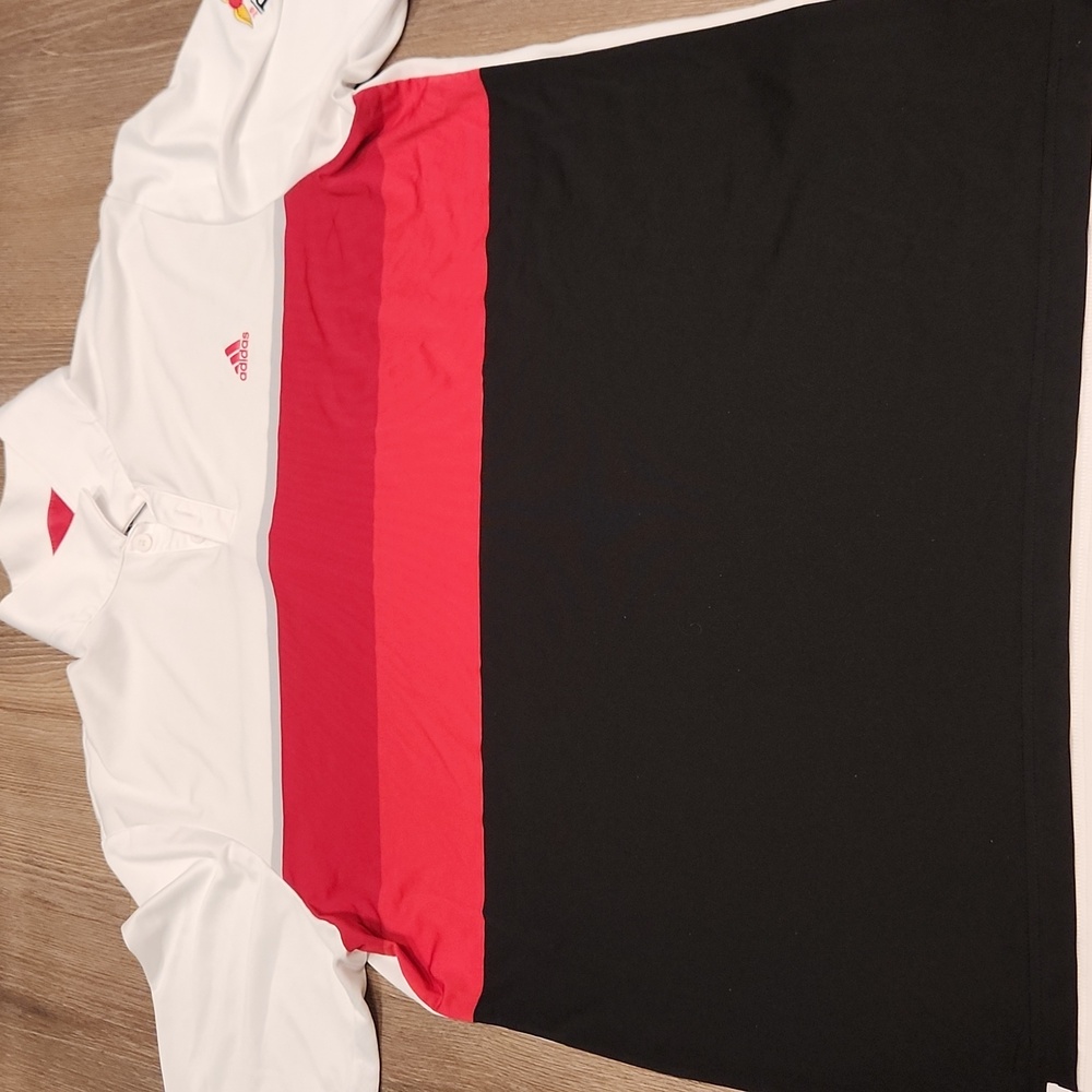Adidas Men's Polo Shirt - White, Red, Black